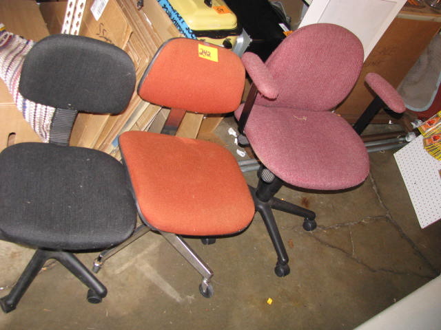 three office chairs