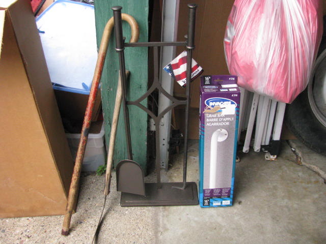 new in box fireplace set and more
