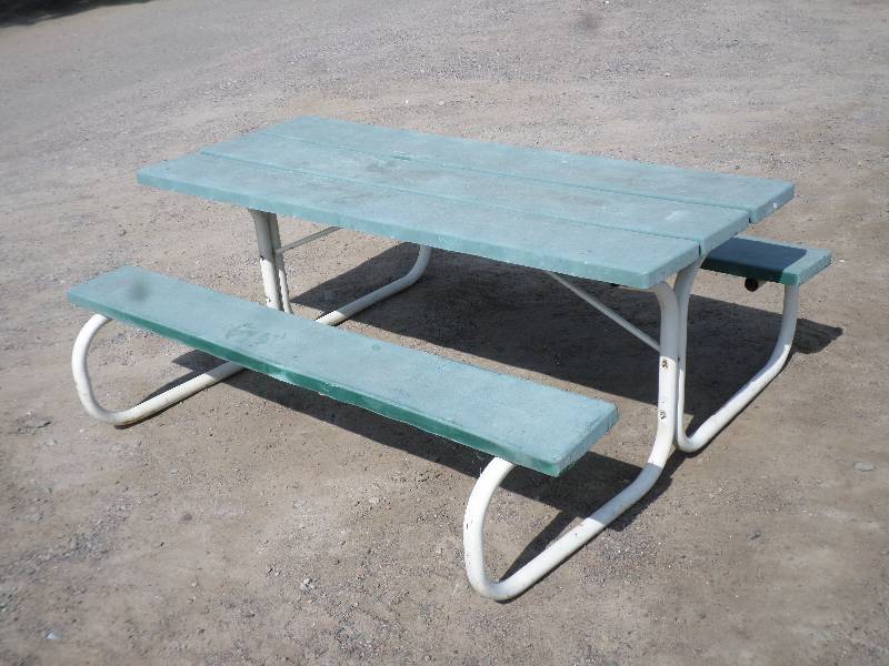lot 8 image: Steel-Framed Picnic Table ...