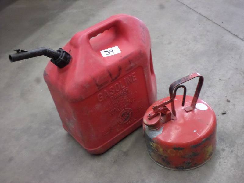 lot 34 image: Lot Of (2) Gas Cans ...
