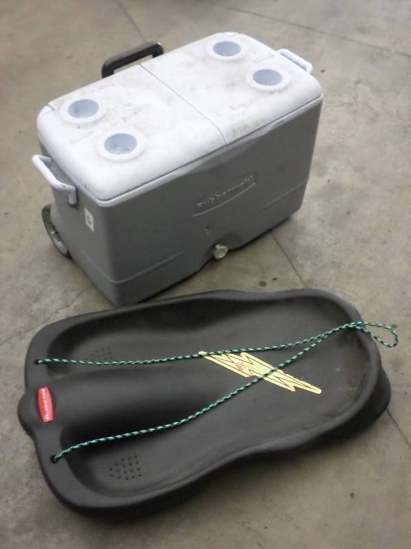 lot 47 image: (1) Rubbermaid Cooler  & (1) Rubber...