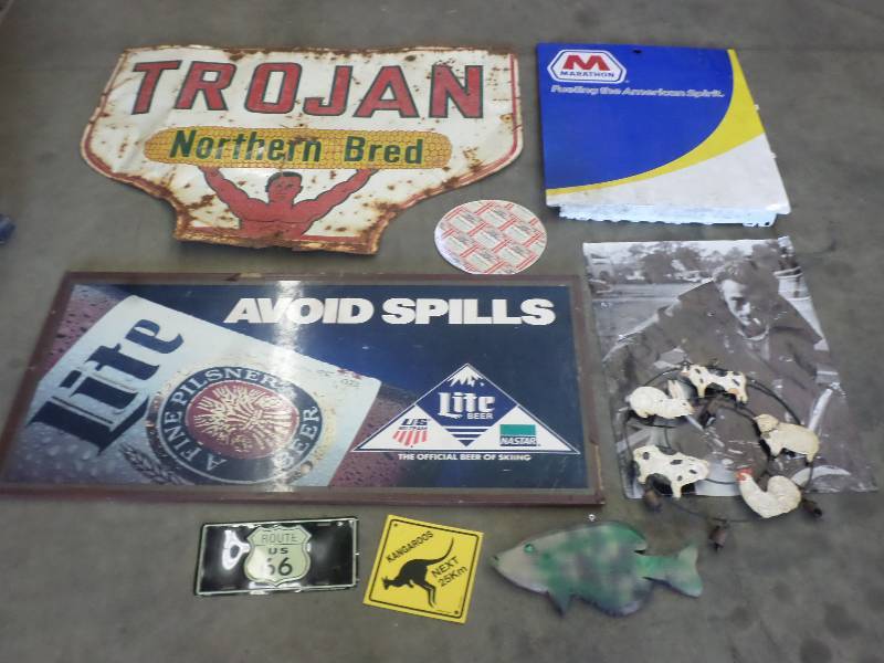 lot 102 image: Lot Of Tin Signs, Advertisements, C...