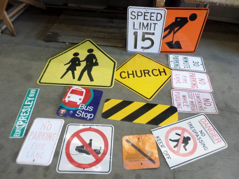 lot 103 image: Large Lot Of Misc Road Signs & More...