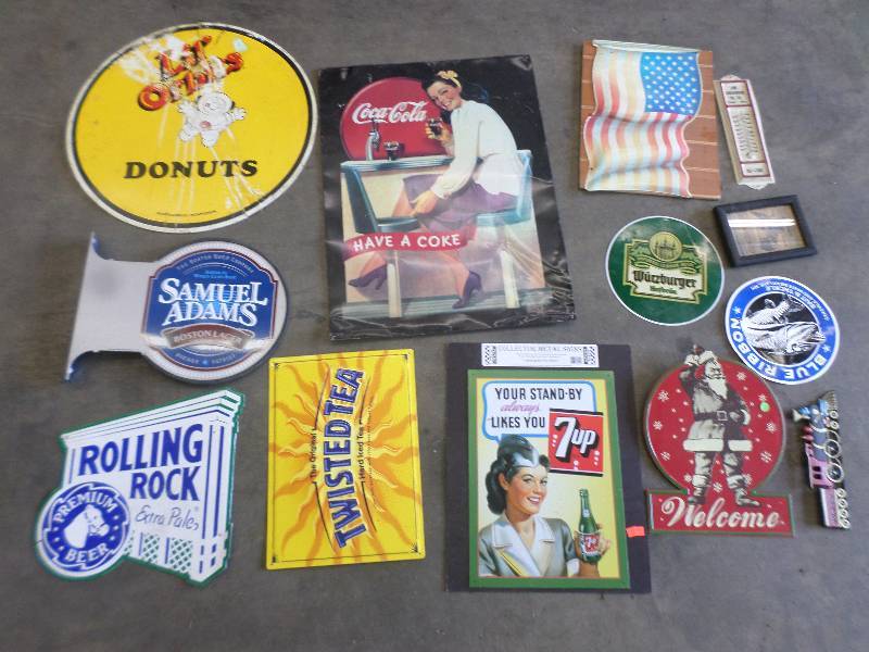 lot 104 image: Large Lot Of Misc Tin Signs, Advert...