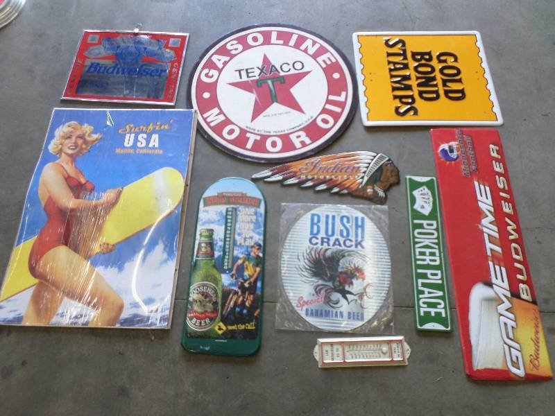 lot 105 image: Large Lot Of Misc Tin Signs, Advert...