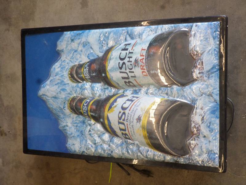 lot 107 image: Busch Beer Lighted 3-D Sign ...