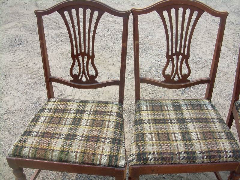 set of 4 vintage padded chairs
