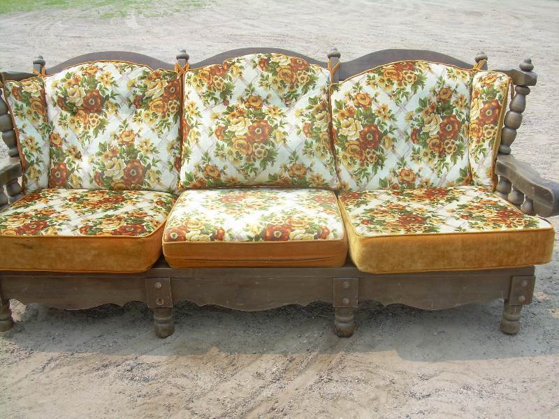 6 foot wooden couch.
