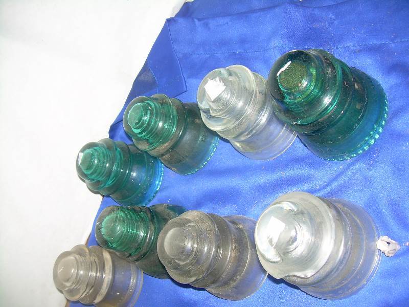 set of 15 antique glass insulaters