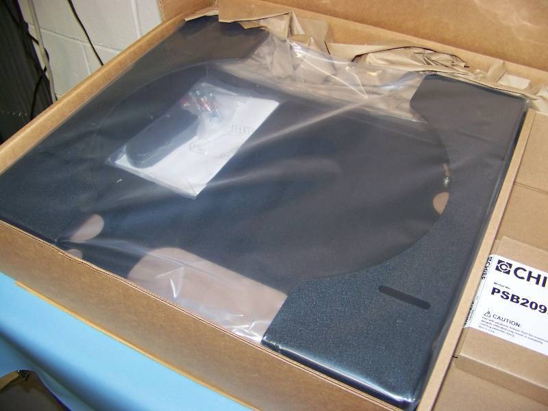 lot 108 image: Chief Manufacturing, Flat Panel  TV  Monitor  Display Tilt Wall Mount with CPU Storage - BRAND NEW