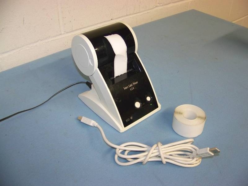 lot 45 image: Seiko, Smart Label Printer with Power Supply and additional, full roll of Tape  Stickers