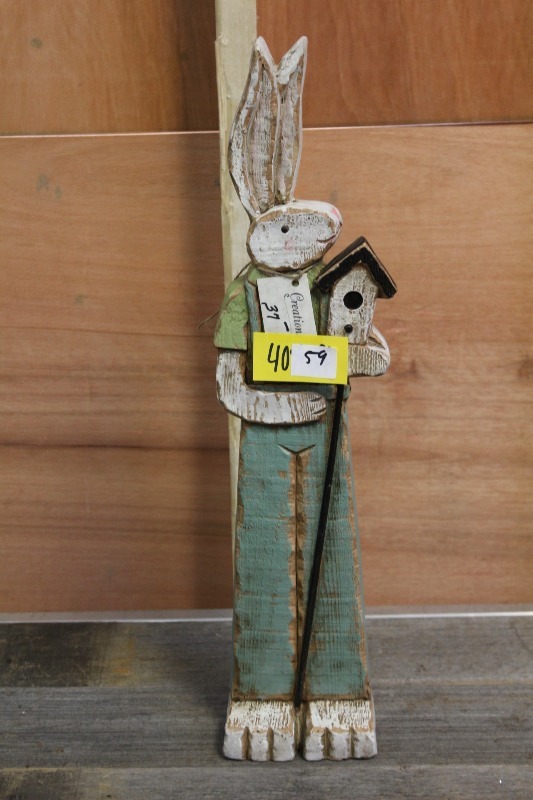 lot 59 image: Wood Painted Bunny