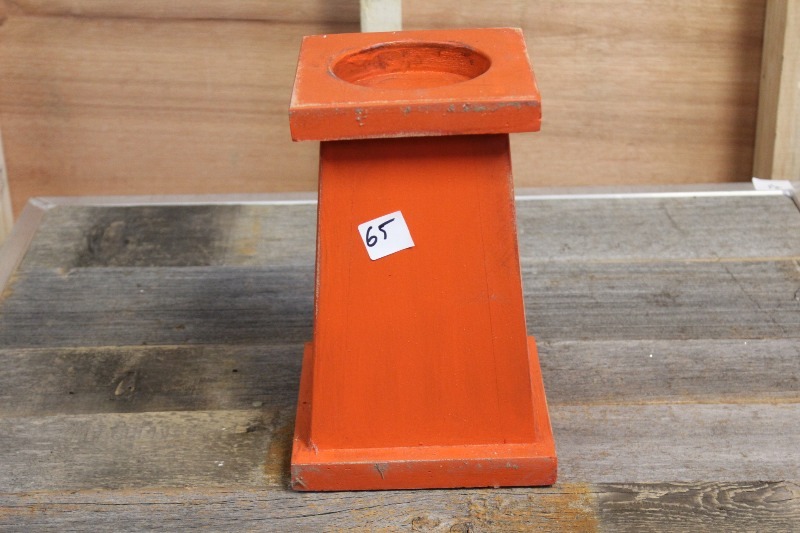 lot 65 image: Wood Hand Painted Candle Holder