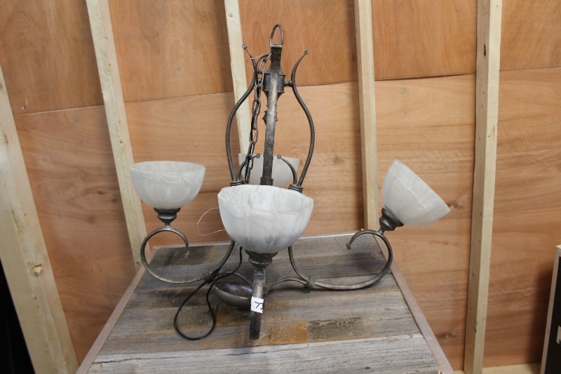 lot 73 image: Chandelier with Glass Shades