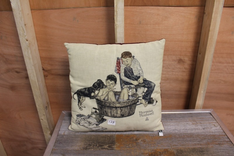 lot 129 image: Norman Rockwell Pillow