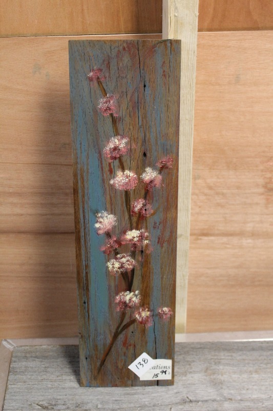 lot 138 image: Hand Painted Art on Vintage Barnwood