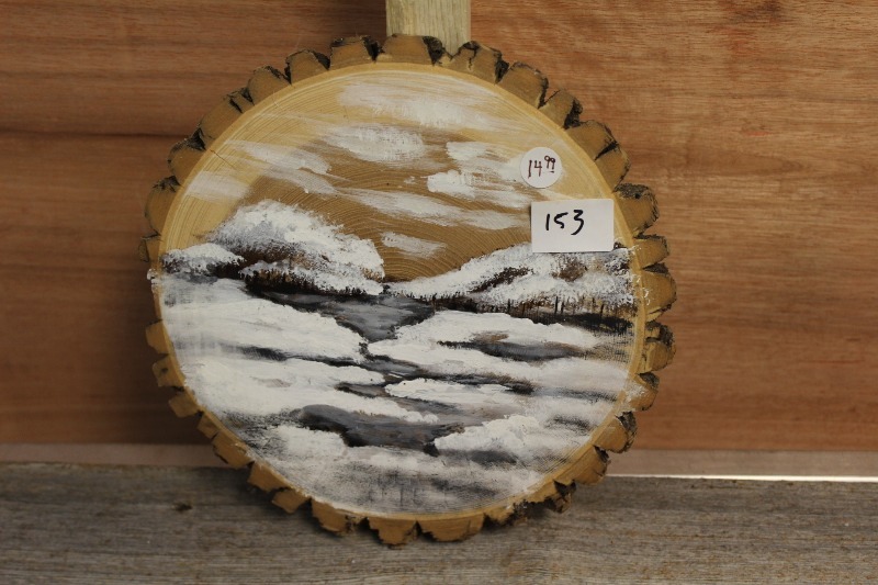 lot 153 image: Hand Painted Log Cross Section