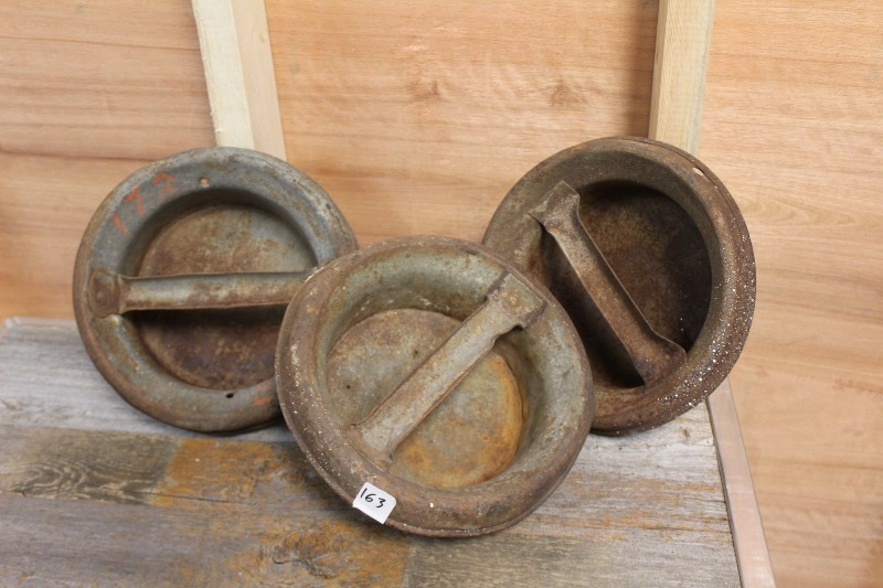 lot 163 image: Cream  Milk Can Lids