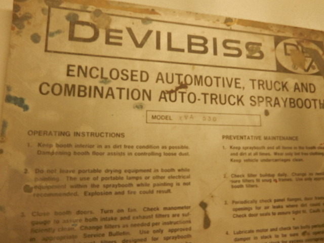 lot 1 image: DevilBiss Paint Booth and Oven with Fire Suppression System