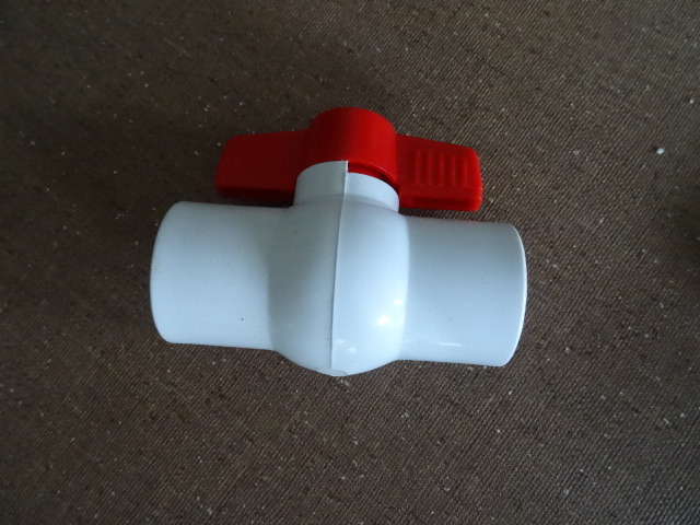 1 Threaded PVC ball valve.