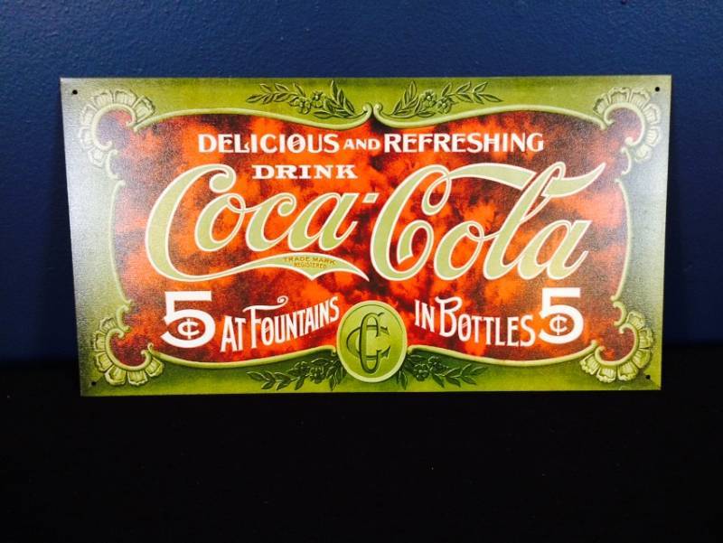 lot 42 image: Collectible Advertising Sign Coca-Cola