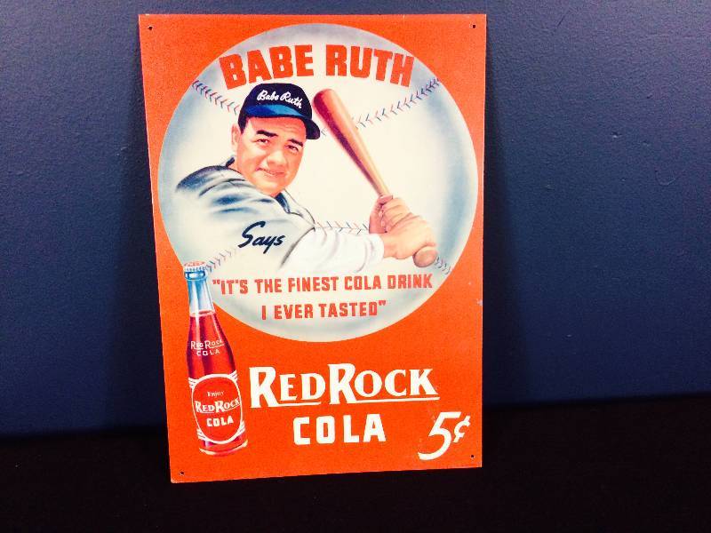 lot 44 image: Collectible Advertising Sign Babe Ruth Red Rock Cola