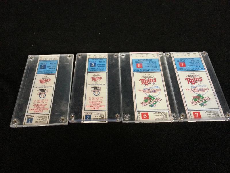 lot 65 image: 1987 World Series & Playoff Twins Tickets
