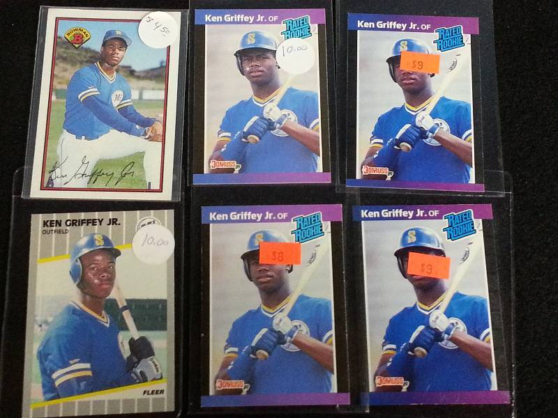 lot 95 image: Lot of (6) Ken Griffey Jr. Rookie Cards