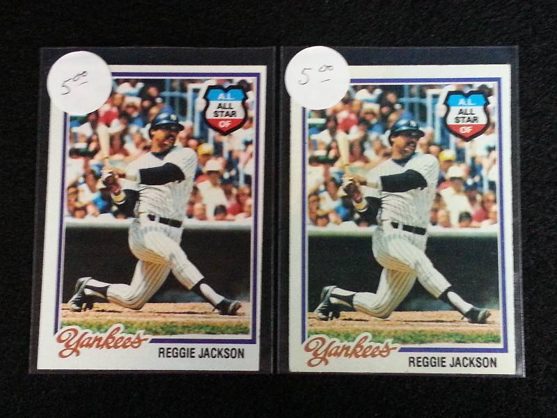 lot 98 image: Lot of (2) 1978 Reggie Jackson All-Star Baseball Cards