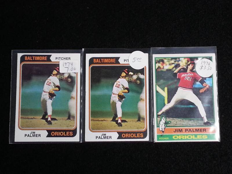 lot 101 image: Lot of (3) Vintage Jim Palmer Baseball Cards