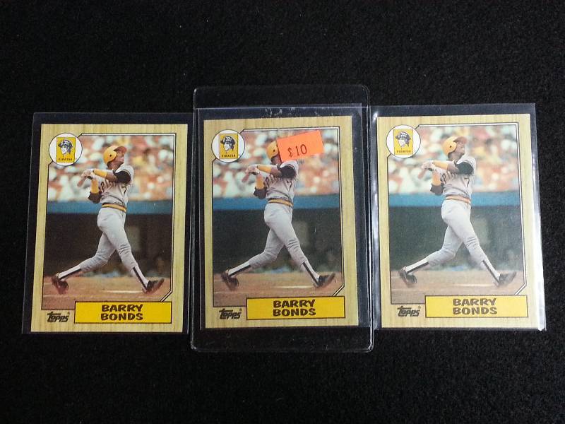 lot 106 image: Lot of (3) 1987 Topps Barry Bonds Rookie Cards