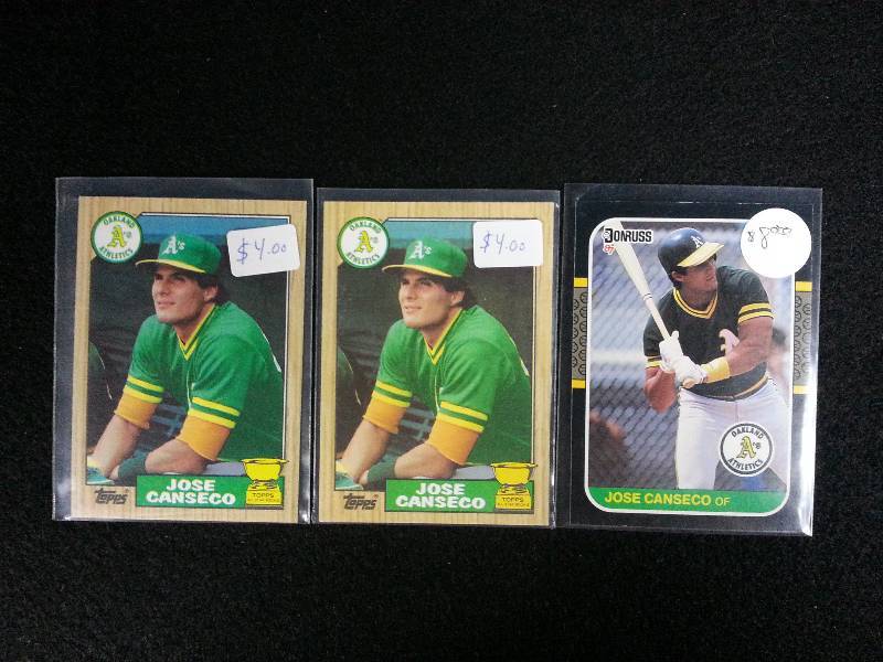 lot 114 image: Lot of (3) Jose Canseco Rookie Cards
