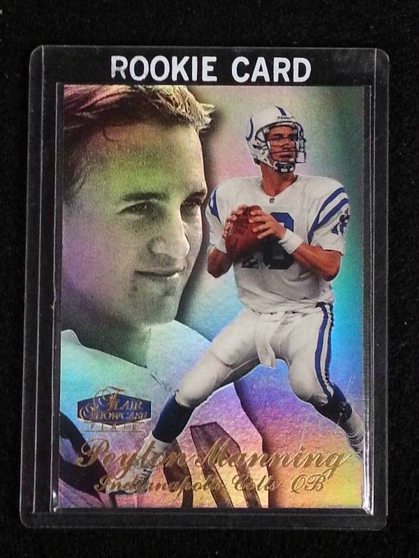 lot 124 image: 1998 Fleer Flair Showcase Peyton Manning Rookie Card