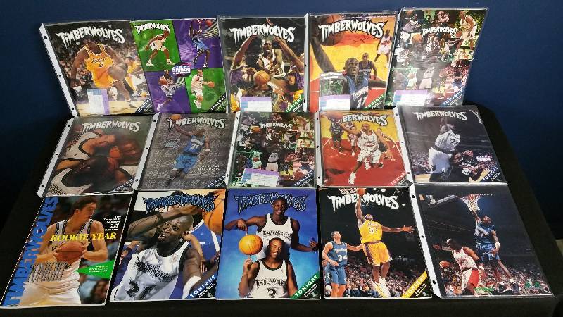 lot 158 image: 1990s Timberwolves Game Programs & Ticket Stubs