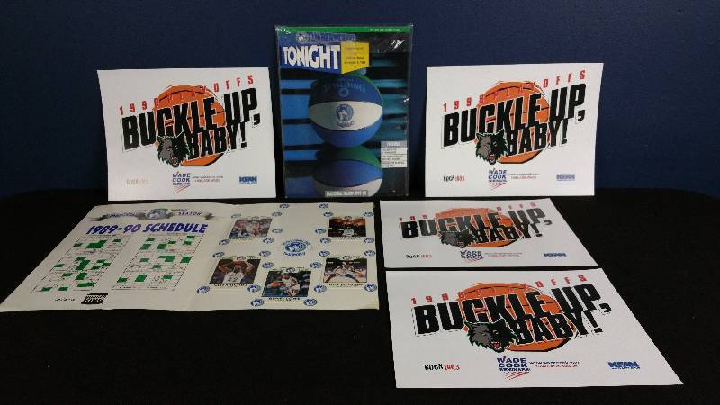 lot 159 image: 1989-1990 Inaugural Season Program & Game Signage & Cards