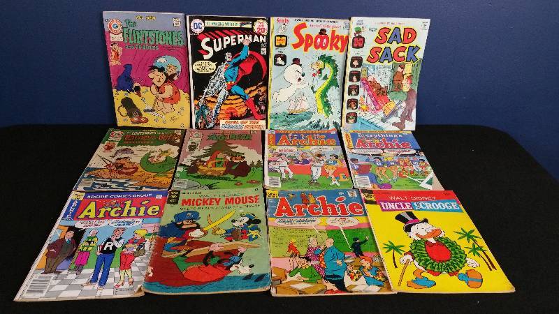 lot 173 image: Vintage Comic Books - Superman, Archie, and more
