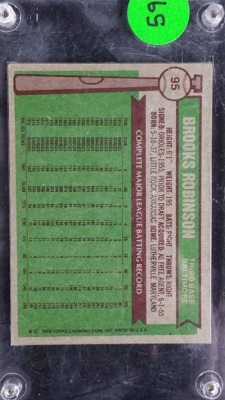 lot 59 image: 1976 Topps Brooks Robinson Baseball Card
