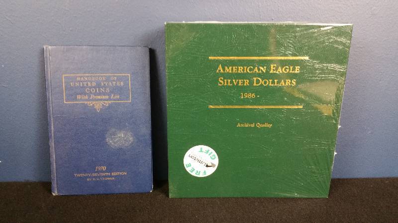 lot 223 image: Silver Eagle Collection Book & Vintage Coin Collecting Book