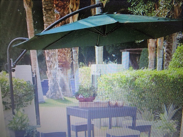 lot 45 image: 9 ft Offset Umbrella- Terracotta