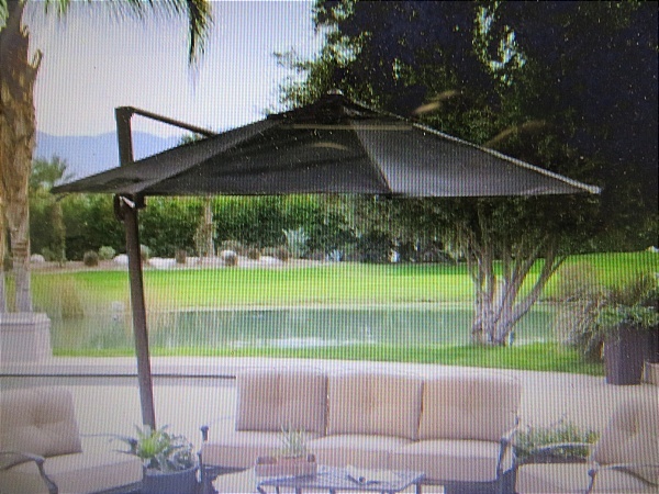 lot 48 image: Coral Coast 10ft x 10ft Square Offset Patio Umbrella