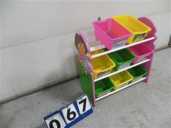 lot 67 image: Dora Kids Toy Rack with bins