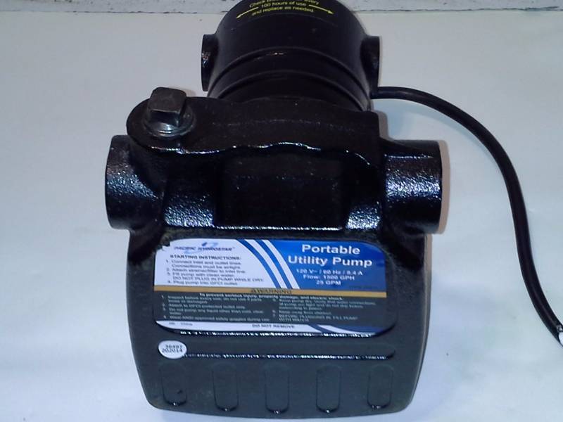 lot 62 image: 120 Volt Portable Utility Pump 1500 GPH