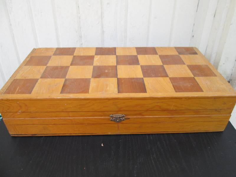 Vintage chess set, some pieces as b...
