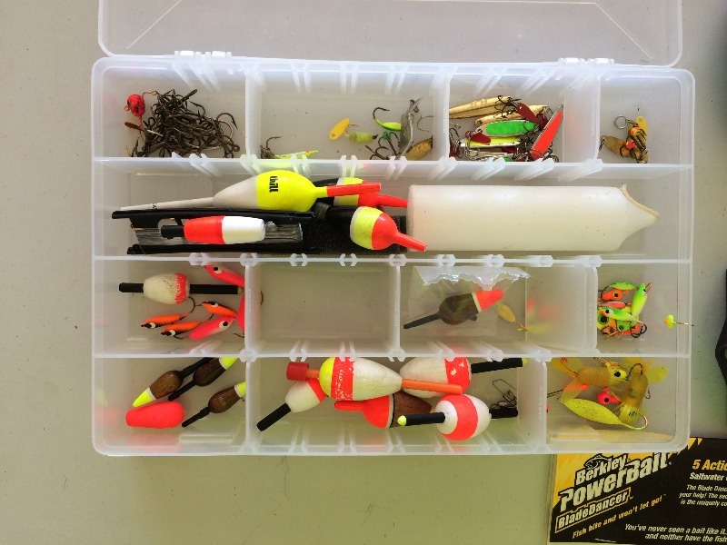 Assorted Fishing lures, floats, Jigs, organizers