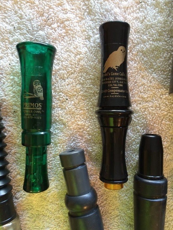 Assorted Duck Calls, Deer call, Owl calls