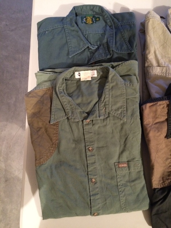 Cabelas & Columbia Hunting, camo  shooting shirts  Lot of 4