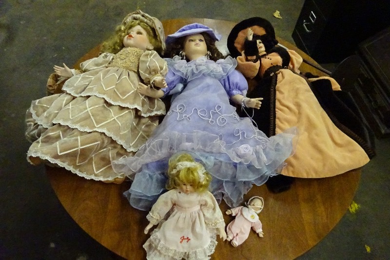 5 PORCELAIN DOLLS