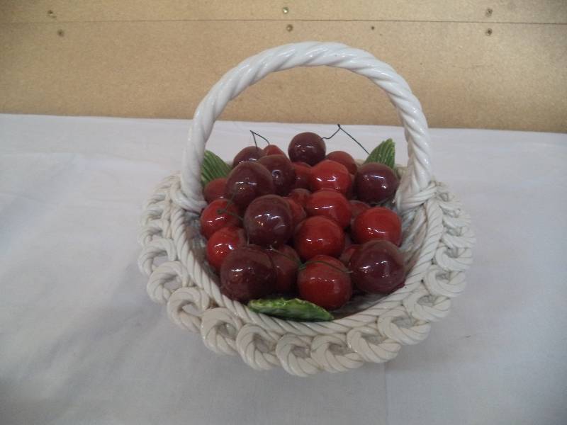 Porcelain bowl of cherries