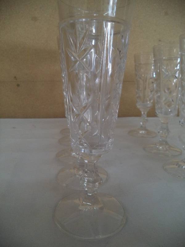 Crystal champagne glasses