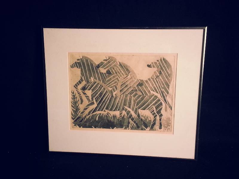 lot 14 image: Original Hand Drawn Horses - Framed and Matted